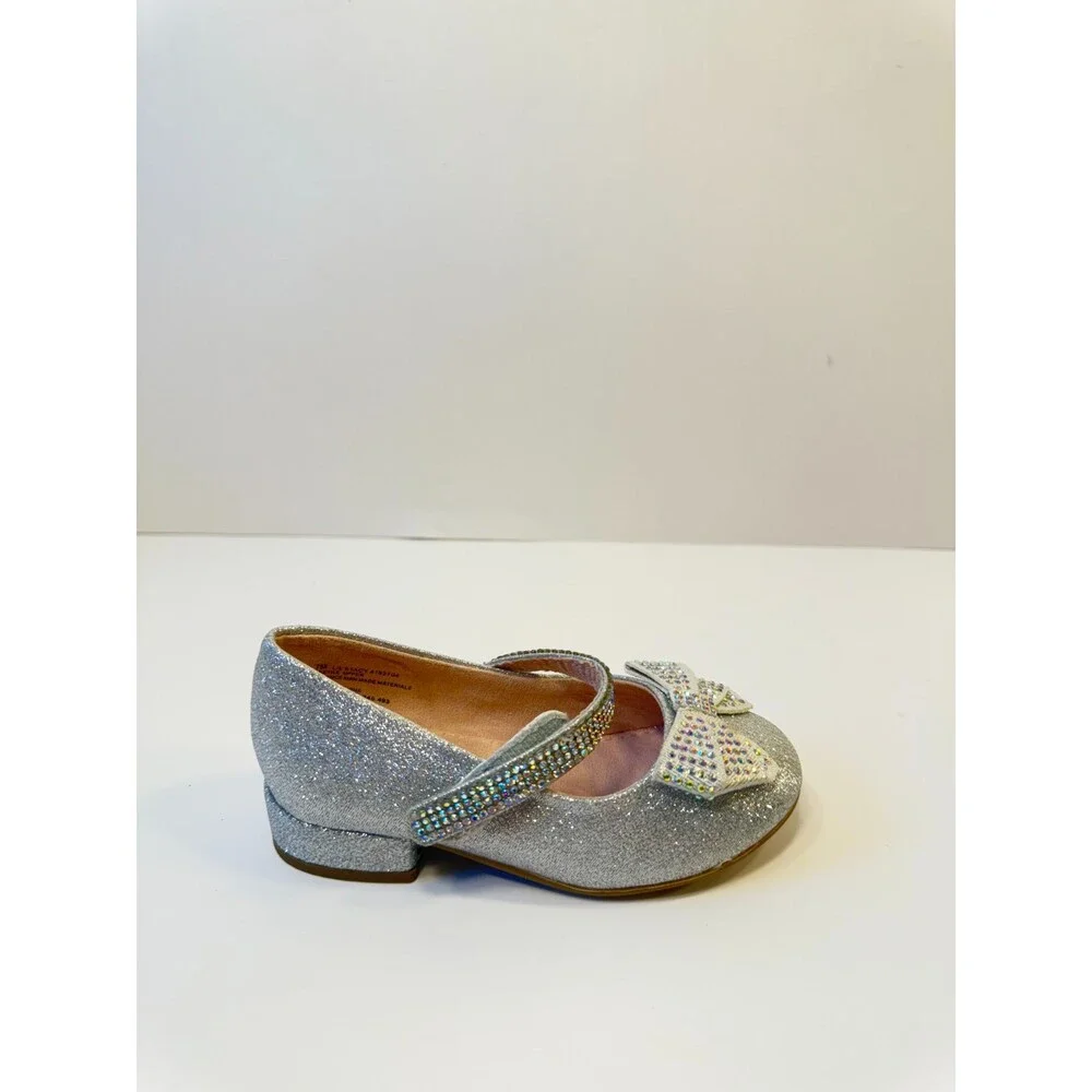 C25. Kelly & Katie Girls Silver Glitter-US 7 Toddlers